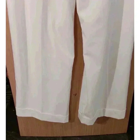 Chadwick's 12P‎ Womens White Trouser Full Lining High Rise Cuffed Hem Pockets - Picture 6 of 7